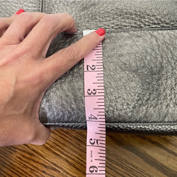 Cole Haan Metallic Silver Double Strap Handbag - Picture 15 of 16